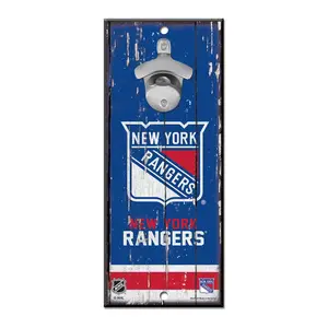 Wincraft 3208559689 New York Rangers Bottle Opener Wood Sign - 5 x 11 in.