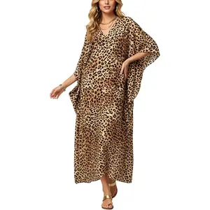 Womens Moo Moo Kaftan Dress Swimwear Coverup Lightweight Breathable for Home Lounging Beach Resort