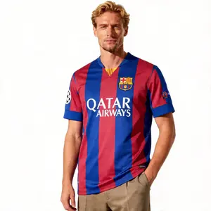 14 15  Home Vintage Jersey No. 10 Messi Short Soccer Jersey
