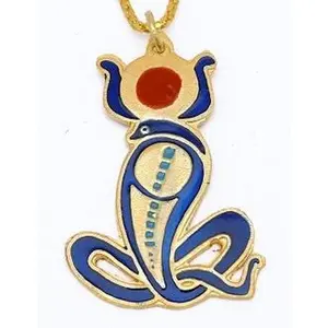 Cobra Wadjet Enameled Ancient Egyptian Pendant 49x33mm
