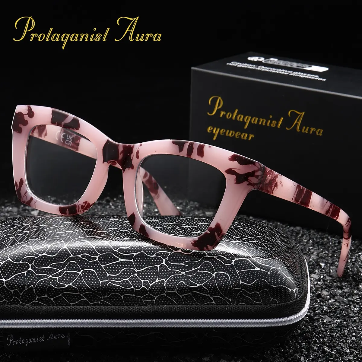 Protagonist Aura Retro Pink Gradient Tortoise Shell Cat Eye Reading Glasses, Anti Blue Light And Magnifying Lenses, Lightweight Bold Frame for Everyday Work And Casual Wear