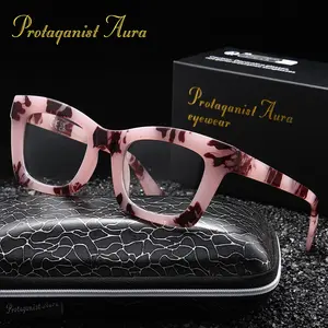 Protagonist Aura Retro Pink Gradient Tortoise Shell Cat Eye Reading Glasses, Anti Blue Light And Magnifying Lenses, Lightweight Bold Frame for Everyday Work And Casual Wear