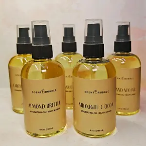Scented Body & Hair Oil- Sweet Gourmand Scent All-In-One Moisturizing 4 oz Spa Gift Dry Oil