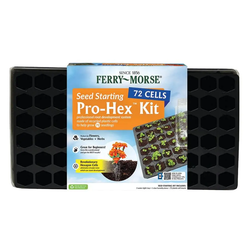 Pro-Hex 72-Celled Tabletop Trapezoid Seed Starting Tray Kit - Pre-Assembled, Lightweight, Convenient, Efficient, Organized, Sustainable Gardening Germination Aid (Home Improvement Garden Greenhouse Seed Trays Supply)