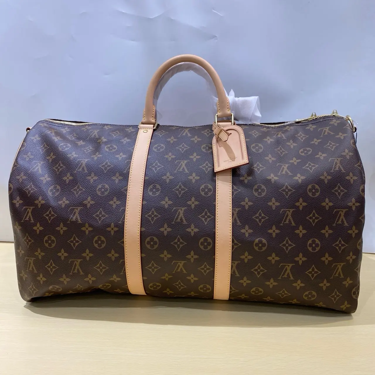 Pre-owned Louis Vuitton Keepall 55 Monogram Canvas Large Carryall Travel Handbag Microchipped 2502534