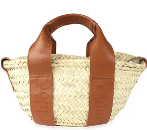 Pre-owned Chloé raffia Tote Bags Caramel Smooth Calfskin Small Sense Basket Bag