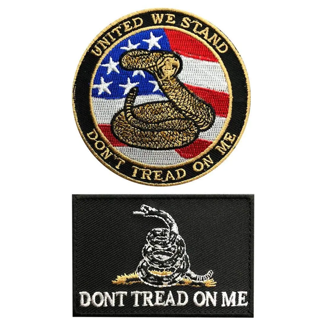 United We Stand Gadsden Don't Tread On Me Hook Patch (2 Pieces 3.0 inch)