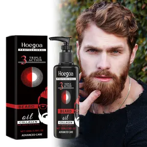 Hoegoa｜Collagen Beard Oil | Smooth & Strengthen | Deep Hydration | Holiday Gift beard  flakes Men's Daily Hair Strengthening Luxury Musky Beard Oil