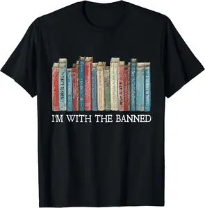I'm With The Banned Read Banned Books Bookworm Men Women T-Shirt