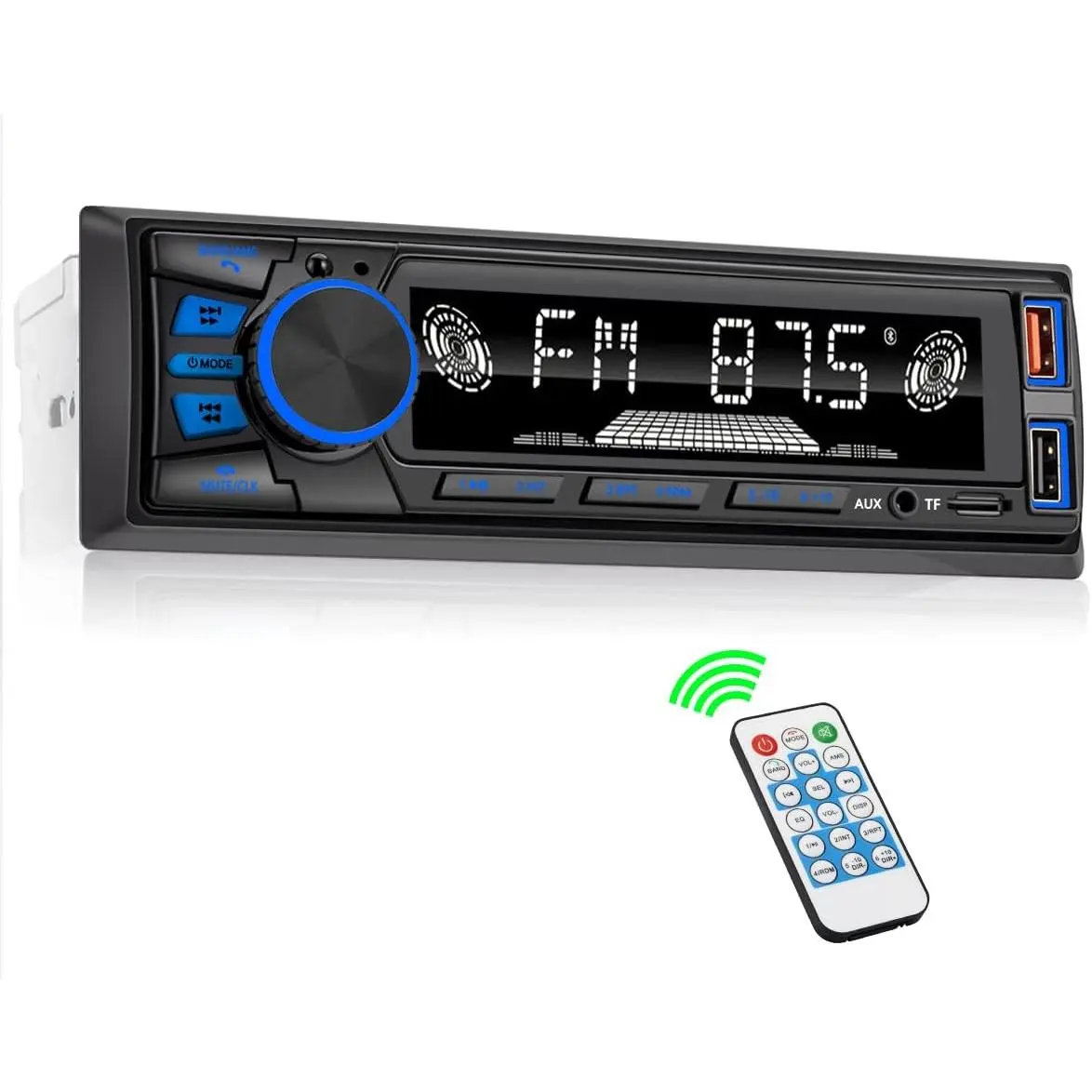 Radio  Single DIN  Stereo Audio,  Audio with Handsfree and App Control,Supports FM/ MP3/SD/AUX/Dua USB/EQ/Quick Charge | Not a CD Player