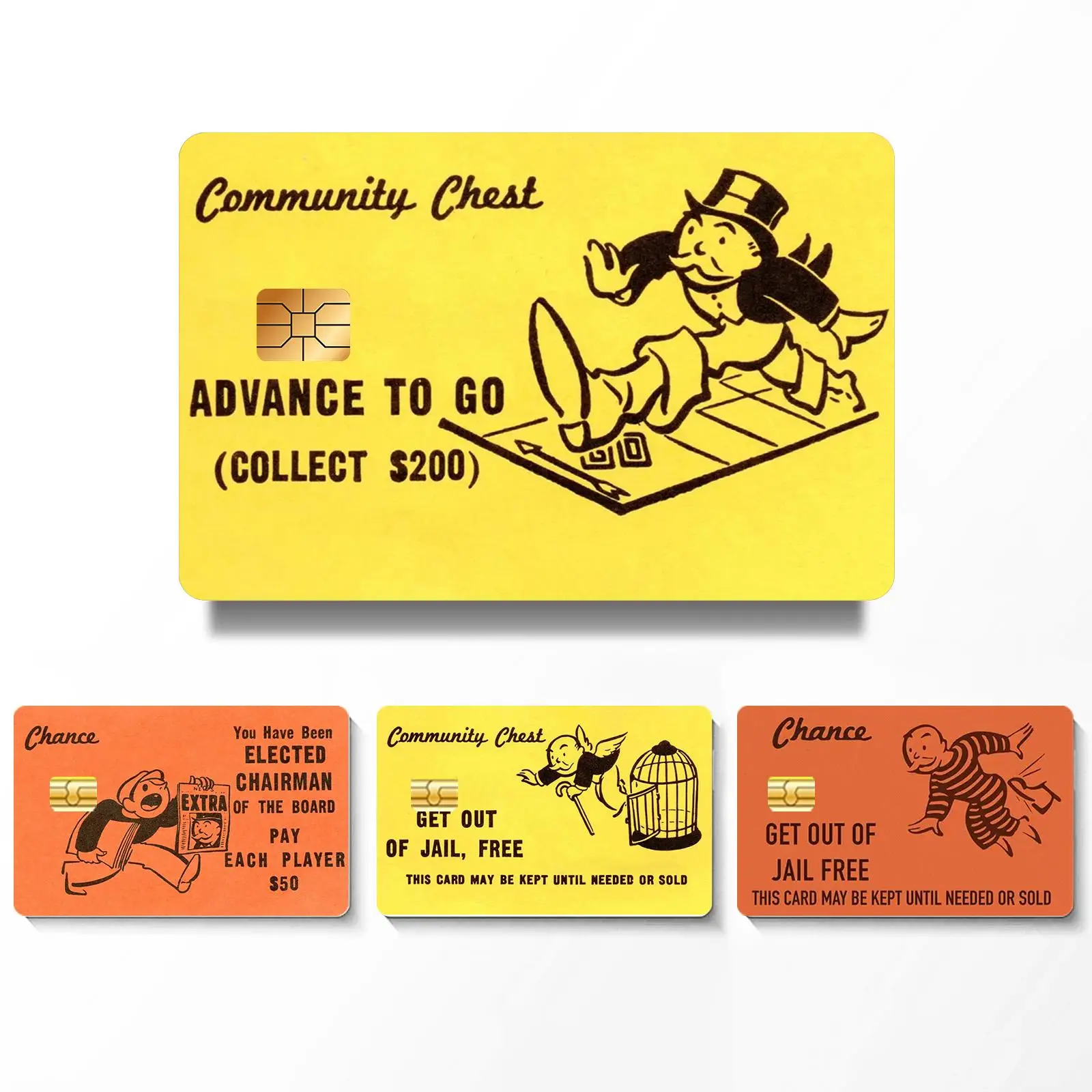 Creative Credit Card Skin Sticker, 4 Counts/set Ultra-thin Waterproof Scratch Resistant Credit Card Skin Sticker, Personalized Bank Card Decorative St