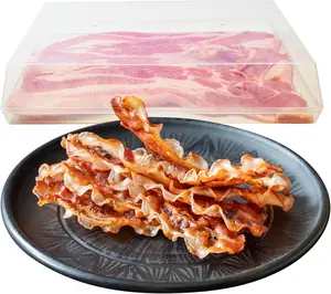 Kitchen Discovery Stay Fresh Bacon Keeper for Refrigerator Preserves Freshness and Prevents Spoilage – No Mess Bacon Storage Replaces Greasy Packaging (Bacon Keeper Plastic)