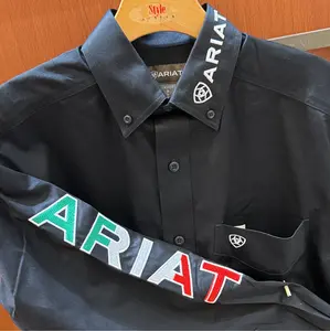 Men's Shirt - Original Shirt in Red, Gray, and Black with Western Style, Durable Fabric, and Cowboy Details