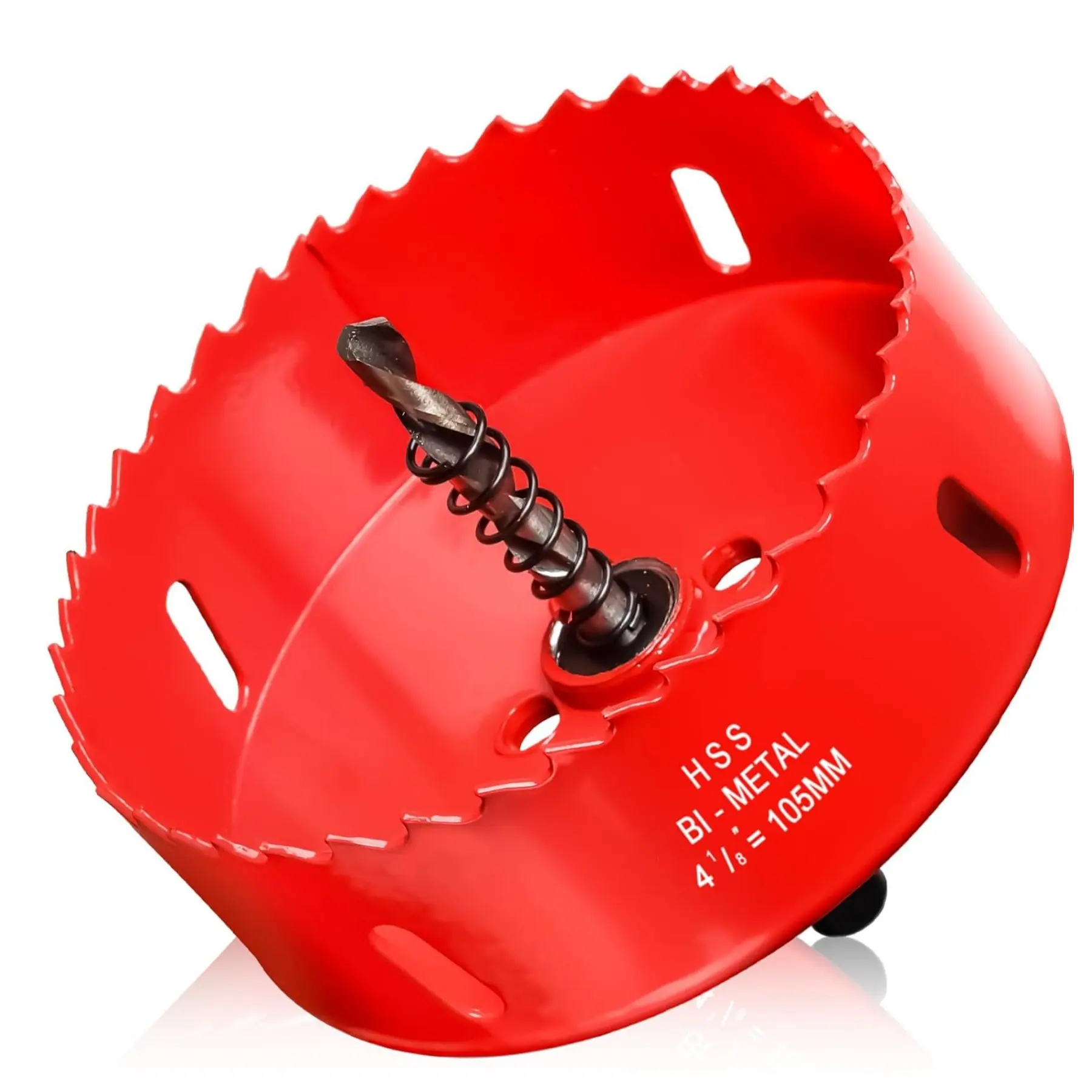 Hole Saw 4 1/8” (105mm) for Wood and Plastic, HSS Bi-metal Hole Cutter Core Drill Bit for Drywall, PVC Boards, Fiberglass and Vent Pipes