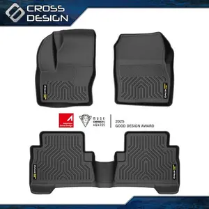 CROSSDESIGN Floor Mats Fit For 2013-2019 Ford Escape 2013-2018 C-Max All Weather TPE Liners  Upgraded Version