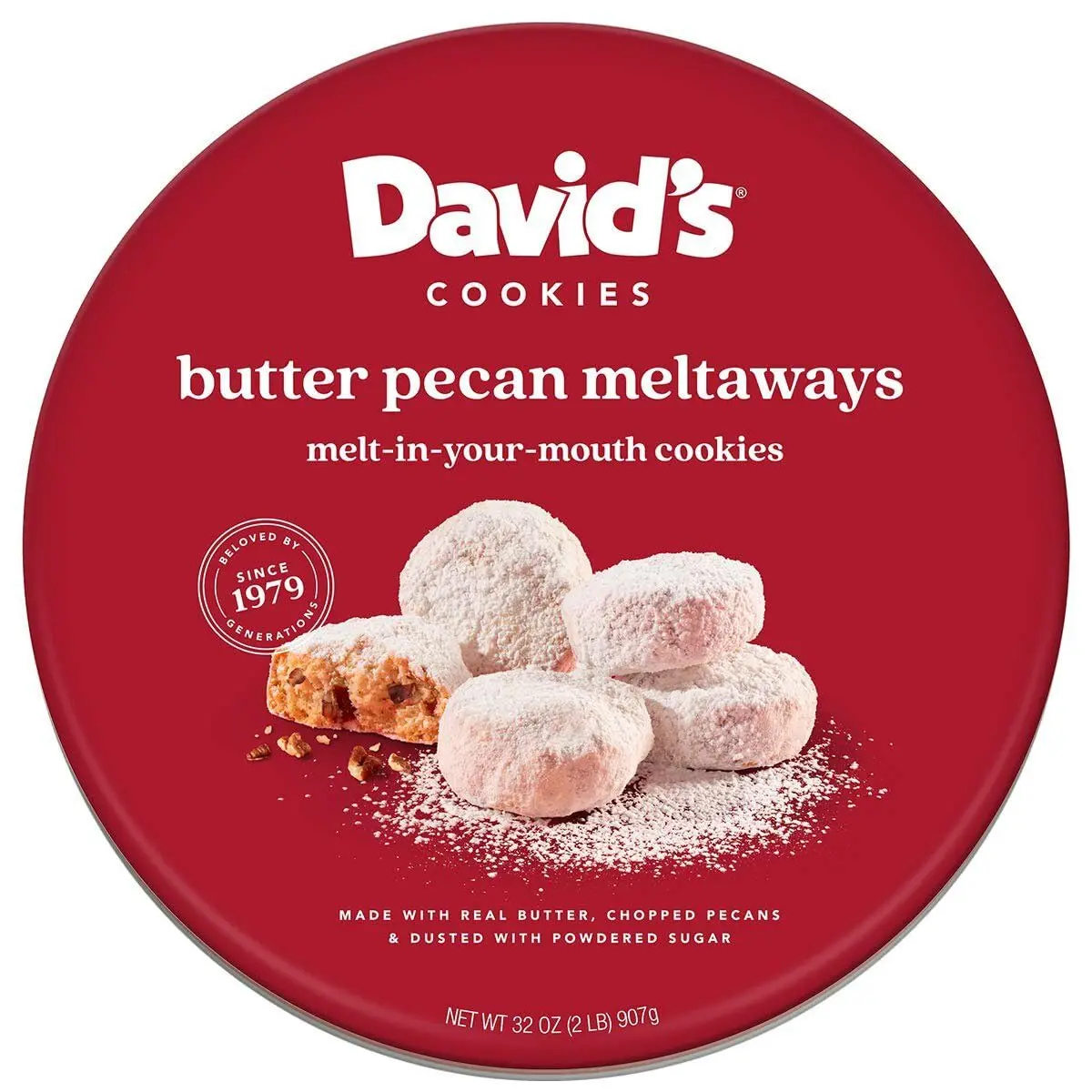 David's Cookies Butter Pecan Meltaways Soft & Melt In Your Mouth 1Pack 32oz