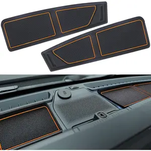 Dash Cover Tray for Ford Bronco Accessories 2021-2023 2024 2025, Dashboard Compartments Mat, Anti-Slip  Insert, Anti Dust Interior Dash Pad Liner for Bronco 2/4-Door (2pcs, Orange Trim)