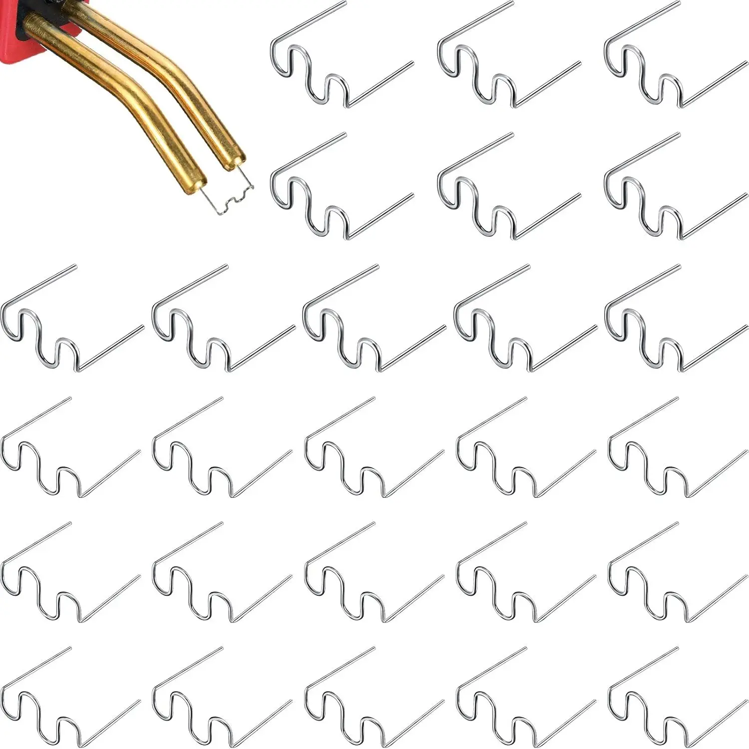 1000 count Hot Staples Welding Rods Bumper Repair Welding Wire for Repair Machine  Bumpers Dashboards Lamp Holders Plastics Rings Daily Plastics Supplies 0.8 0.6 mm (Wave Shape)
