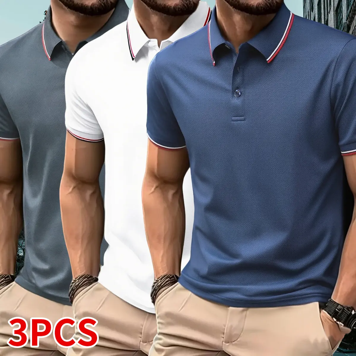 Navy Blue - White - Grey