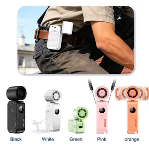 Portable Clip-on Handheld Fan with Phone Holder: 20,000 RPM Turbo Cooling, 350° Rotation, Ultra-Lightweight Personal Fan for Baby Stroller, Travel, Desk & Home - Fathersdaygift outdoorfun