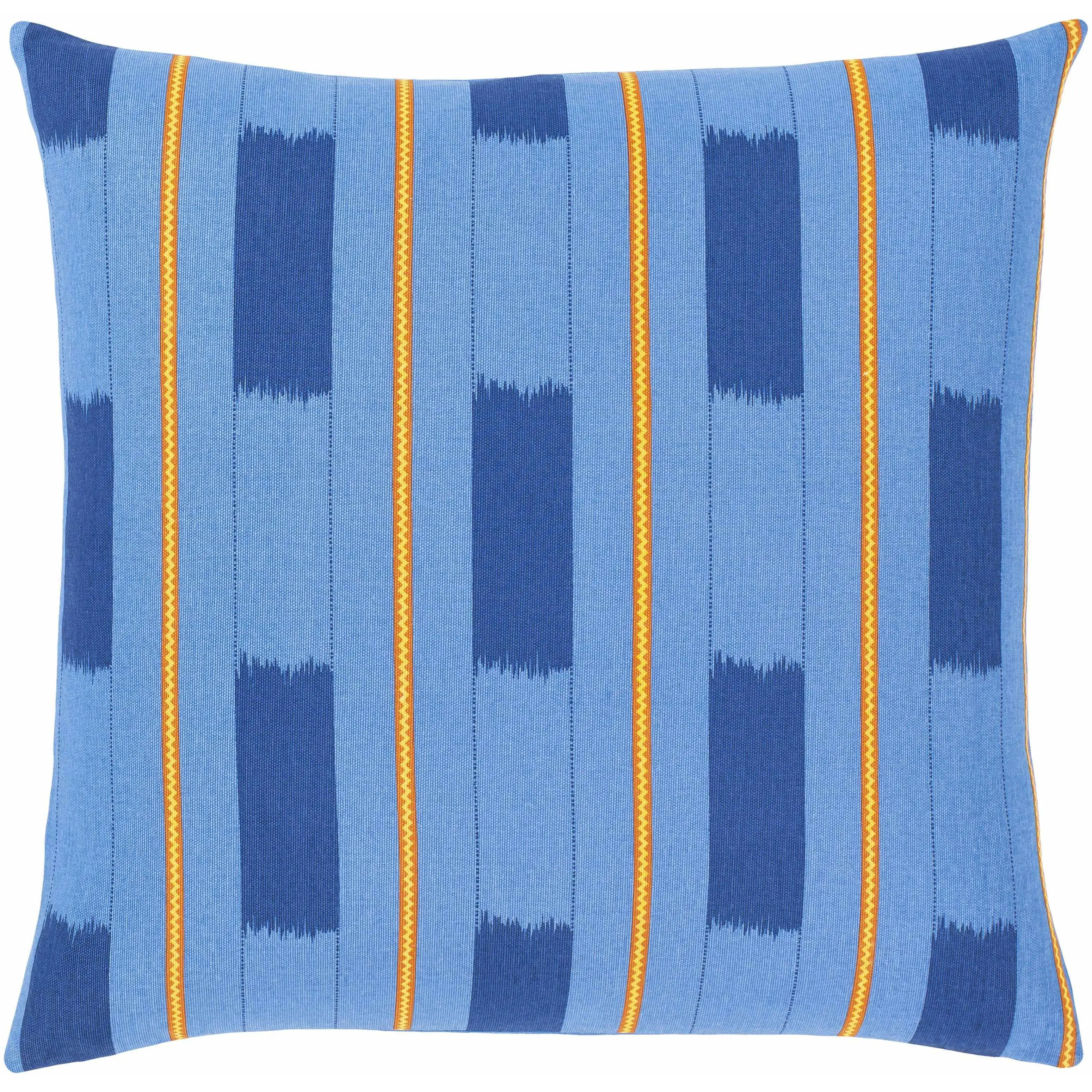 Locustville Blue-Orange Gradient Striped Throw Pillow, Fabric Cushion, Decorative Cover Cushion - Clearance, Decorative Cover Cushions