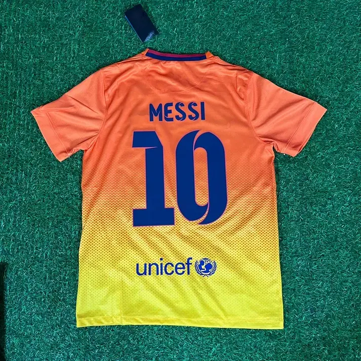 M10 #10 2012–2013 Orange Retro Football Jersey – Vibrant Orange Gradient Design, Short Sleeve, Forward, Full Printed