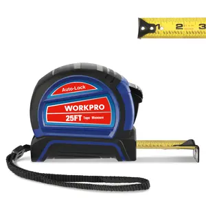 #SpringGlowUp WORKPRO Auto-Lock Tape Measure 25 FT, Tape Measure with Fractions Every 1/8" and 1/32" Accuracy, Quick Read, Nylon Coated with Magnetic Hook, Shock-Resistant Case and Belt Clip