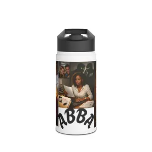 Desk Hustle Collage Stainless Steel Water Bottle | Motivational Office Scene