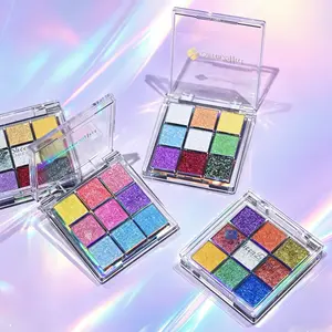SheenEffect Duochrome EyeshadowPalette Mermaid 9 Shades,Special Colors & HighlyPigmented Makeup Multicolor Cosmetic BlendDaily Gentle Lid Shimmer Glitter