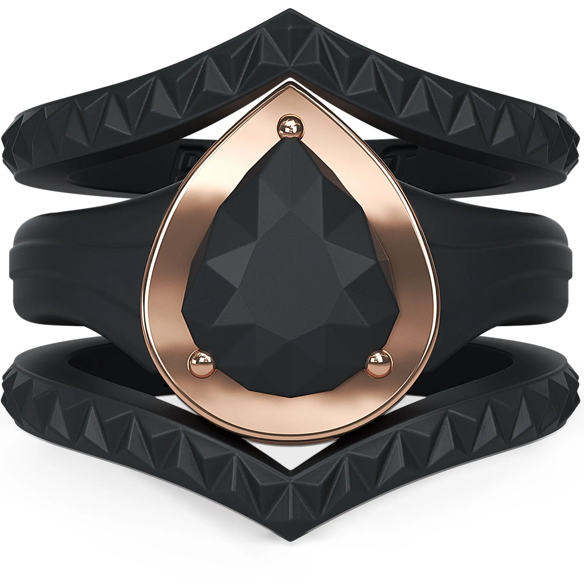 Rinfit Silicone Rings for Women - Metal-Framed with 2 Stackable Rings - Silicone Diamond Rings Wedding Bands Women