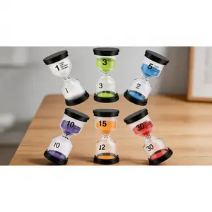 Colorful Sand Timer Set, 6 Pieces with Protective Covers, Includes 1/3/5/10/15/30 Minute Timers, Ideal for Classroom, Home, Office and Cooking Use, Multicolor     SURE