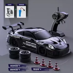 RC Drift Car 2.4GHz 4WD Speed Adjustment LED Lights Extra Tires Obstacle Accessories Kids Racing Gift