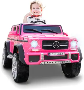 Megosky 24V Electric Car for Kids, Licensed Mercedes-Benz Maybach G650s Kids Ride on Car with Remote Control, 1-Seat Electric Kids Ride-On Car with Bluetooth, Music, Double Open Doors, Storage,Ride on Toys, Best Gift for Boys Girls