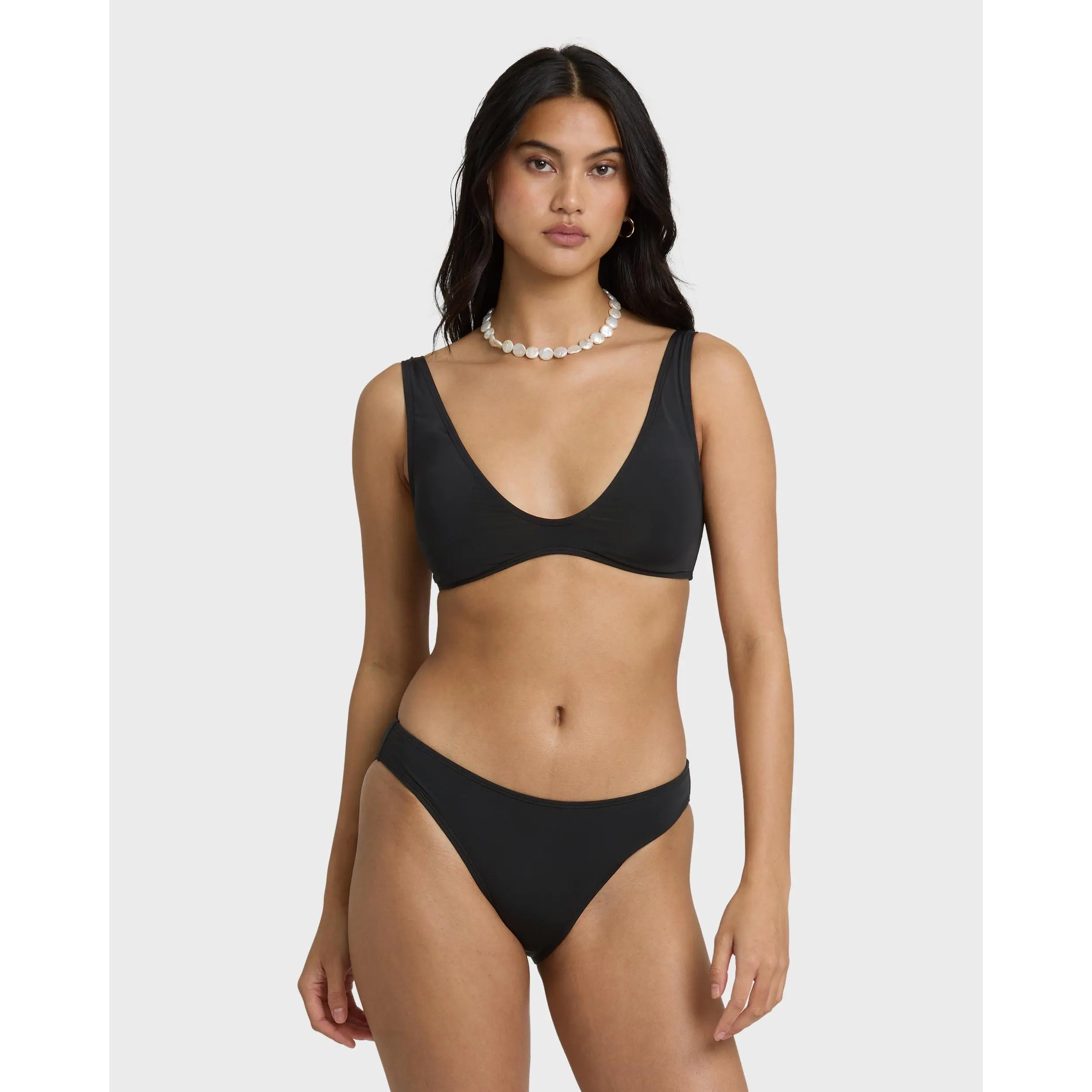 BILLABONG Women's Sol Searcher Scoop Tank Bikini Top, Neck Wide Strap Removable Pad Bikini, Summer Beach Swim Top