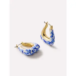 Statement Earrings - Dakota Marble Blue