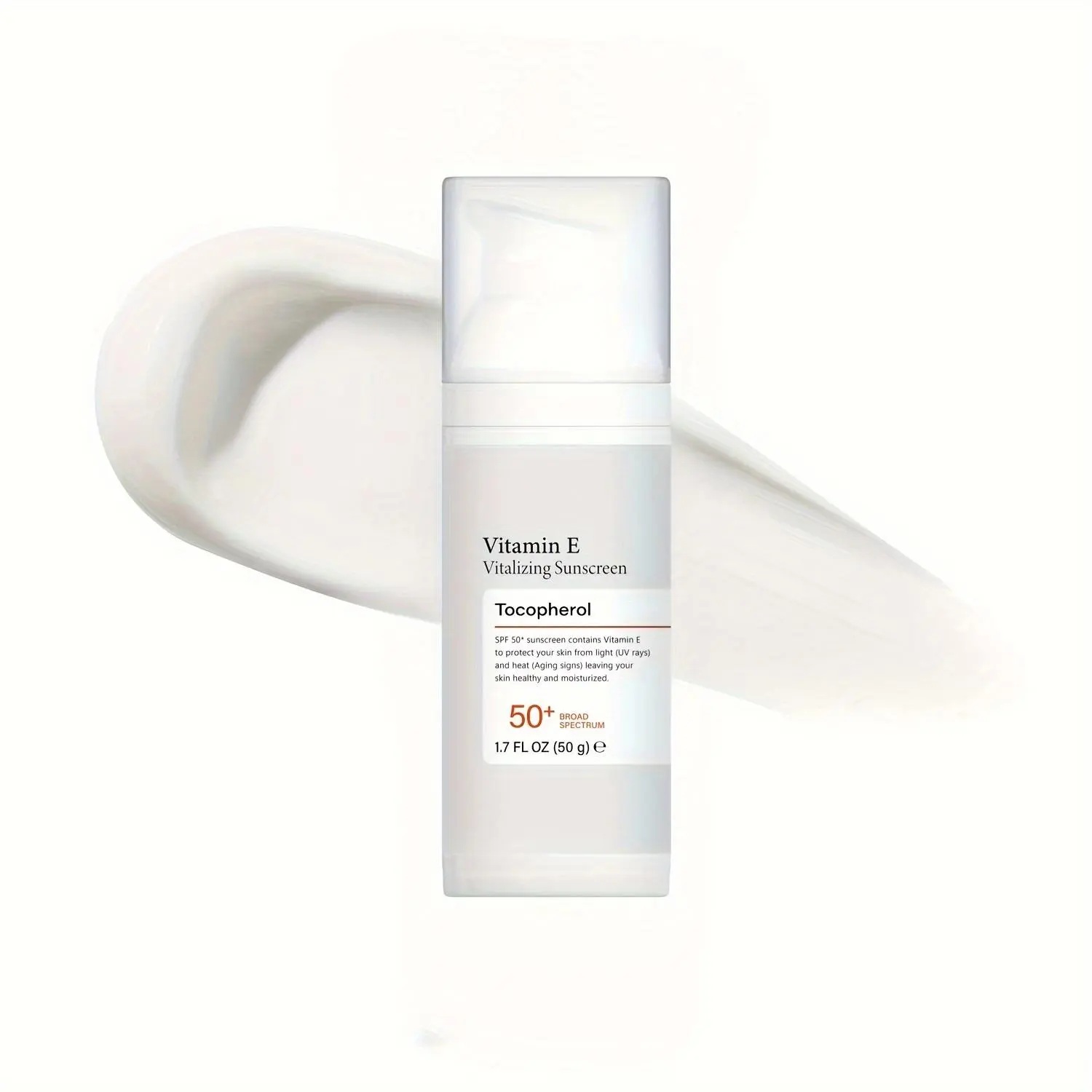 SPF50 Vitamin E Sunscreen 50g | Skin Repair Face Sunblock for Winter | Broad-Spectrum UVA/UVB, No White Cast, Matte Finish | Christmas Holiday Travel & Party-Ready Glow