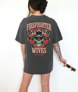 Firefighter Wives Club Graphic Tee , Trendy Wife Shirt Gift