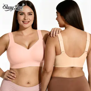 Okay Ant Women Jelly Bras Wirefree Full Coverage No Underwire Everyday Bras Comfortable Wireless Padded Tshirt Bra Elastic Bra Pink