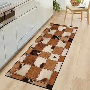 Cow Print Kitchen Mat, 1 Count Non-slip Kitchen Rug, Washable Soft Kitchen Floor Mat, Decorative Carpet for Home Kitchen Living Room
