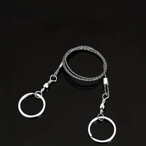 Compact Stainless Steel Pocket Saw, Portable Survival Hand Saw with Braided Design & Metal Ring, Ideal for Camping Hiking Emergency Wood Cutting