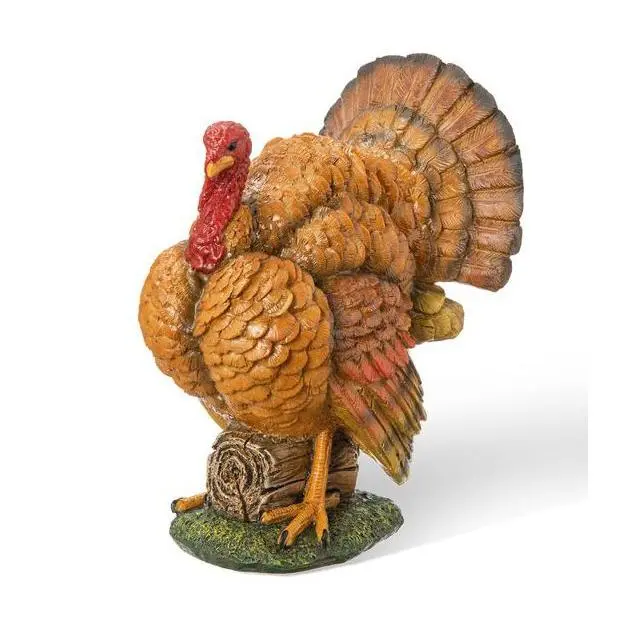 Glitzhome 9.5"H Thanksgiving Resin Turkey Table  Decor