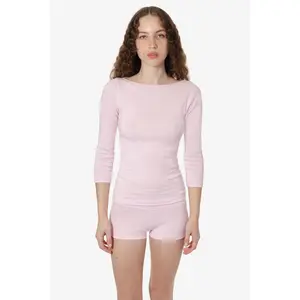 43044 - Baby Rib 3/4 Sleeve Boatneck Top