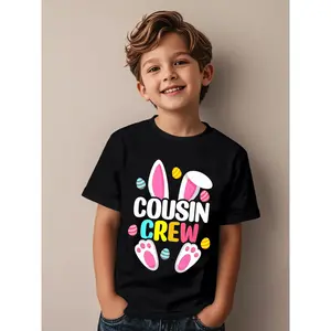 Cousin Crew Bunny Family Matching Easter Funny Awesome Graphic Kid T-Shirt Cute Kid T Shirts Trendy Cool Tees Tops for Kid