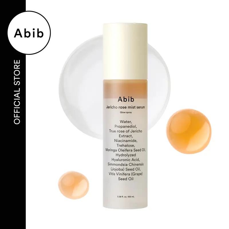 [Abib Official] Abib Jericho Rose Glow Spray Mist - Vegan Daily Hydrating Skincare with Hyaluronic Acid, Moisturizer, Skin Repair, Korean Glass Skin Radiance Booster, Makeup-Friendly Serum, Moisture, Radiant, Sensitive Skin, Anti Aging