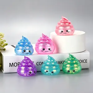 1/3PCS Cute Glitter Poop Squishy Ball, Soft Squeeze Stress Reliever, Funny Novelty Fidget Toy for Kids, Teens, Adults, Anxiety & Stress Relief,stress ball