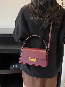 New Fashion Vintage Box Bag Crossbody Purse for Women, Simple High-End Retro Letter Flap Shoulder Handbag, Multiple Colors Available, Fashionable Box Bag