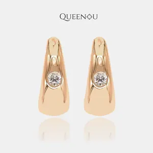 【832-US】QuicklyDelivery|NOBonus-Radiant Curve Synthetic Moissanite Hoops– Fashionable Wedding, Anniversary, or Daily Gift for Women