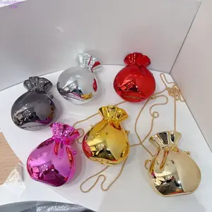 2026 New Glossy Acrylic Mini Lucky Bag Crossbody Purse for Kids, Shiny Money Bag Shaped Chain Shoulder Bag, Cute Portable Coin Pouch, Lightweight Trendy Design Perfect for Parties, Daily Outings, Festivals & Casual Wear