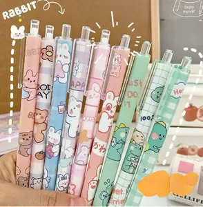 Kawaii Animal & Character Gel Pen Set | 4-Pack Smooth Black Ink Pens