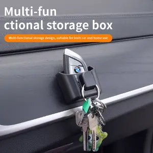 Multifunctional Car Key Holder Clip Organizer, Car Dashboard Key Storage Box, Back Adhesive Mount